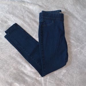 Old Navy Super Skinny Pull On Elastic Jeggings Dark Wash Jeans